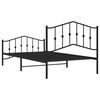 vidaXL Bedframe met hoofd- en voeteneinde metaal zwart 100x200 cm
