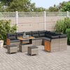 vidaXL Tuin Sofa Set met kussen 12 pcs Grijs 90 x 55 x 71 cm