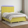 vidaXL Boxspring met matras en LED stof groen 140x190 cm