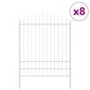vidaXL Tuinhek WOERDEN 8 st 170 x 225 cm Gepoedercoat staal Wit