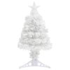 vidaXL Kunstkerstboom met verlichting 64 cm glasvezel wit
