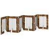 vidaXL Opvouwbaar hondenhek met standaards 6 pcs Gerookt eiken 362 cm