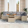 vidaXL Tuin Sofa Set met kussen 7 pcs beige en lichtgrijs