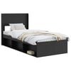 vidaXL Bedframe met opbergruimte en hoofdbord Zwart 75 x 190 cm