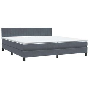 vidaXL Boxspring met matras fluweel donkergrijs 180x220 cm
