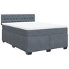 vidaXL Boxspring met matras fluweel donkergrijs 140x200 cm