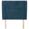 vidaXL Hoofdbord met randen 83x23x118/128 cm fluweel donkerblauw