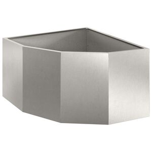 vidaXL Hoek Plantbak zilver 60 x 60 x 35 cm Roestvrij staal