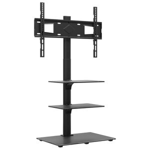 vidaXL Tv-standaard hoekmodel 3-laags voor 32-65 inch zwart