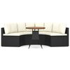 vidaXL 5-delige Loungeset met kussens poly rattan zwart