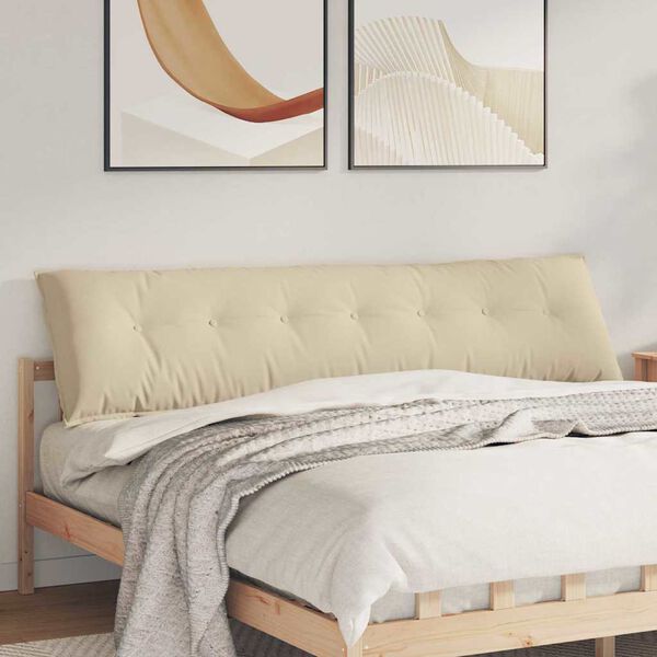 vidaXL Rugkussen Cr&egrave;me 200 x 50 cm Microvezel Stof