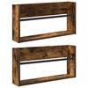 vidaXL Tijdschrift Rek 2 st Gerookt eiken 60 x 12 x 30 cm Bewerkt hout