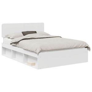vidaXL Bedframe met hoofdeinde Wit 140 x 200 cm Massief grenenhout