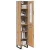 vidaXL Highboard Artisan Eiken 34,5 x 34 x 180 cm Bewerkt hout