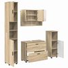 vidaXL Badkamermeubelset 4 pcs Sonoma Eiken Geperst Hout en Metaal