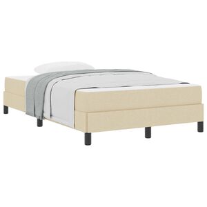 vidaXL Boxspringbed met matras Cr&egrave;me 120 x 190 cm Stof
