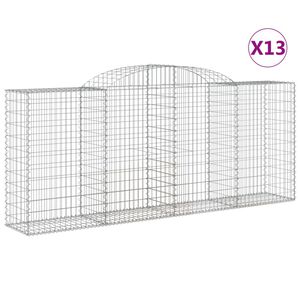 vidaXL Schanskorven 13 st gewelfd 300x50x120/140 cm ijzer