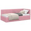 vidaXL Hoekbedframe met hoofdeinde Roze 90 cm x 200 cm Fluweel