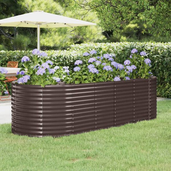 vidaXL Plantenbak 249x100x68 cm gegalvaniseerd staal bruin