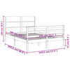 vidaXL Bedframe met hoofdbord massief hout wit 140x200 cm