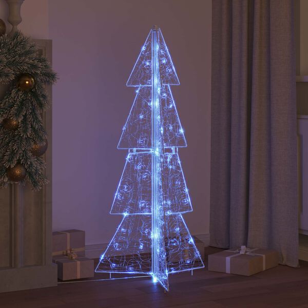 vidaXL Kerstboom met 100 LED Blauw 120 cm Acryl