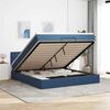 vidaXL Ottoman bed met matras 160x200cm stof blauw