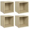 vidaXL Tv-meubelen 4 st 37x35x37 cm bewerkt hout sonoma eikenkleurig