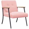 vidaXL Fauteuil Roze Krullend Wol-achtig Stof