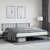 vidaXL Bedframe met hoofdbord metaal zwart 200x200 cm