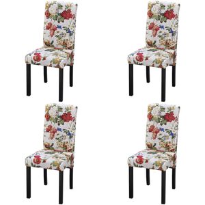 vidaXL Eetkamerstoelen 4 st stof meerkleurig