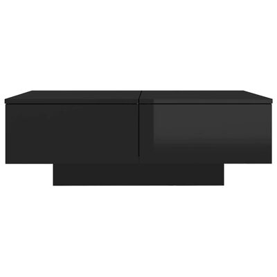 vidaXL Salontafel 90x60x31 cm spaanplaat hoogglans zwart