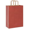 vidaXL Papieren zakken 250 st met hengsels 26x12x35 cm rood