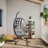 vidaXL Hangende Egg Chair met standaard antraciet staal