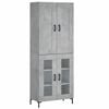vidaXL Hoge kast 69,5x34x180 cm bewerkt hout betongrijs