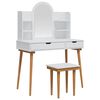 vidaXL Toilettafel Set FAUSKE 5 pcs Wit 100 x 50 x 143 cm