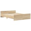 vidaXL Bedframe met hoofd- en voeteneinde sonoma eikenkleur 140x190 cm