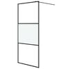 vidaXL Inloopdouchewand 90x195 cm halfmat ESG-glas zwart