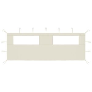 vidaXL Prieelzijwand met ramen 6x2 m cr&egrave;mekleurig