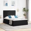 vidaXL Opbergbed met LED met matras met LED Zwart 140 x 190 cm Fluweel