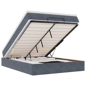 vidaXL Ottoman bed met matras 140x190cm fluweel donkergrijs