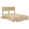 vidaXL Bedframe met hoofdeinde Sonoma Eiken 140 x 200 cm Bewerkt hout
