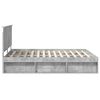 vidaXL Bedframe met hoofdeinde Beton 160 x 200 cm Massief grenenhout