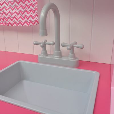 vidaXL Speelgoedkeuken roze en wit 82x30x100 cm hout