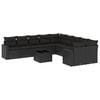 vidaXL 11-delige Loungeset met kussens poly rattan zwart