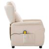 vidaXL Massagestoel met kussen Cr&egrave;me 93.5 x 67.5 x 101.5 cm Stof