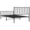 vidaXL Bedframe met hoofd- en voeteneinde metaal zwart 107x203 cm