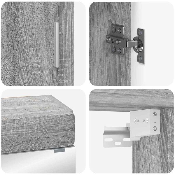 vidaXL Badkamermeubelset met lade TULUM Grijs Sonoma Bewerkt hout