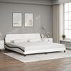 vidaXL Bed met matras "Dover" kunstleer wit en zwart 200x200 cm