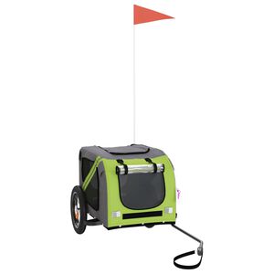 vidaXL Hondenfietstrailer oxford stof en ijzer groen en grijs