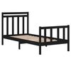 vidaXL Bedframe massief hout zwart 75x190 cm